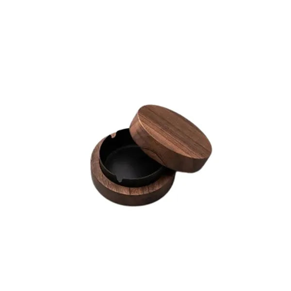 Wooden Ashtray with Cover.