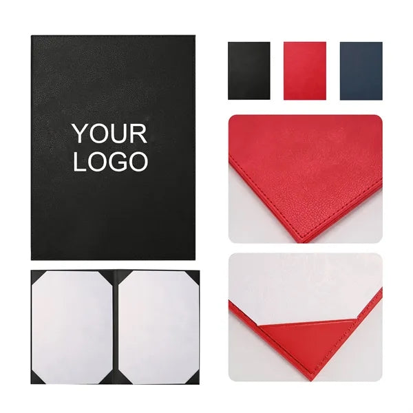 A4 Litchi Leather Certificate Holder