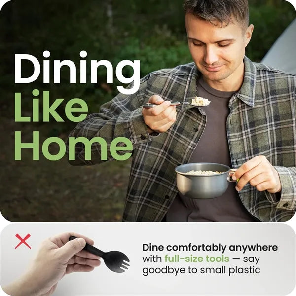 4-in-1 Camping Spoon Fork Knife Bottle Opener Combo Set