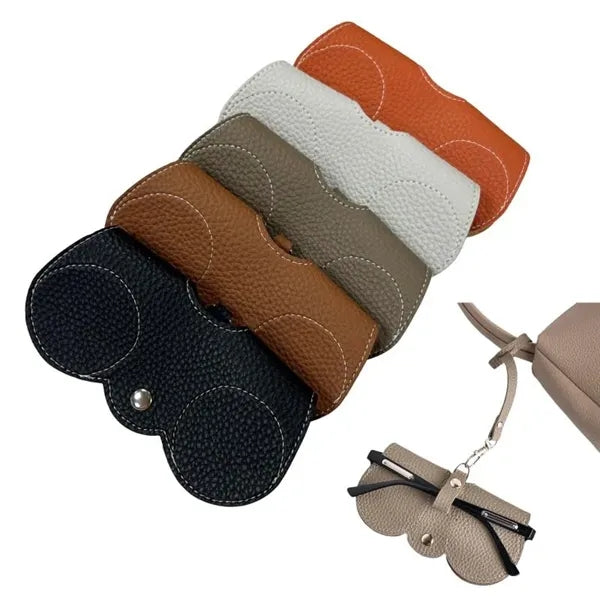 Hanging Leather Clip-On Sunglasses Holder Case