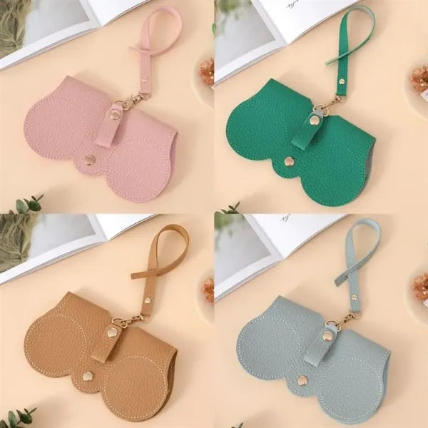 Hanging Leather Clip-On Sunglasses Holder Case