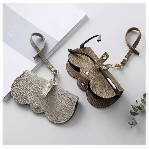 Hanging Leather Clip-On Sunglasses Holder Case