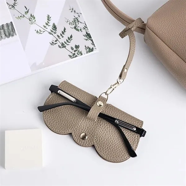 Hanging Leather Clip-On Sunglasses Holder Case