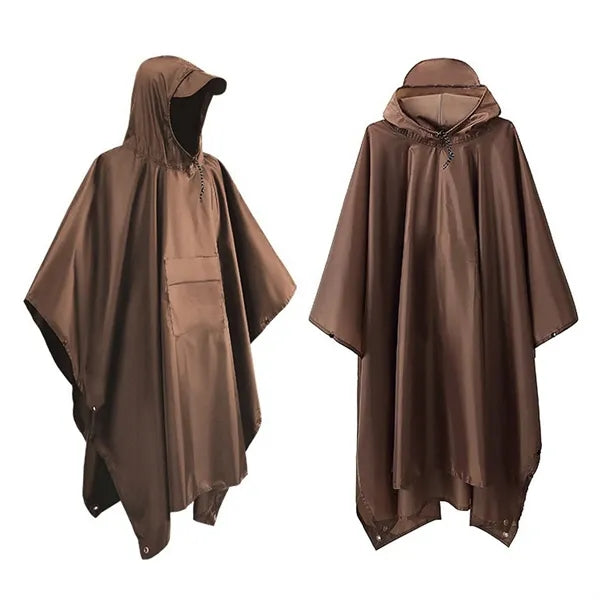 Adults' Hooded Rain Poncho with Handy Pouch