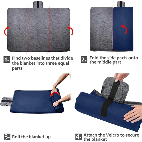 Waterproof Outdoor Blanket with Sherpa Lining