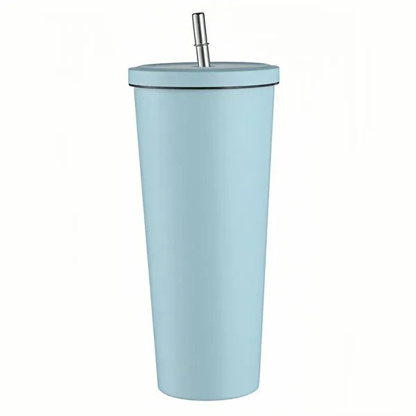 25 oz Stainless Steel Tumbler with Lid and Straw