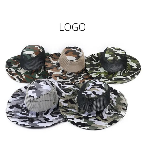 Mens Fishing Hat Wide Large Brim Sun with Camouflage