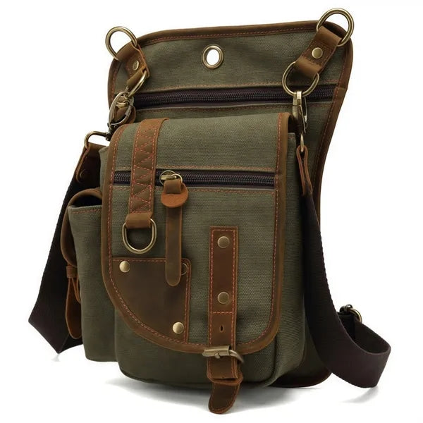 Canvas Drop Leg Bag Tactical Thigh Outdoor Waist Pack