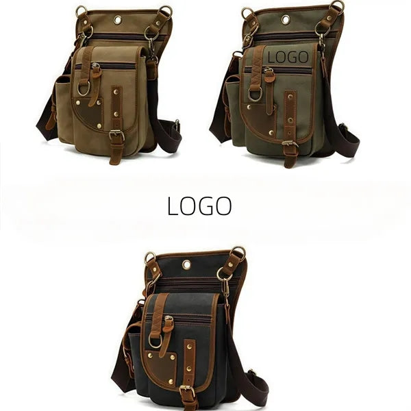 Canvas Drop Leg Bag Tactical Thigh Outdoor Waist Pack