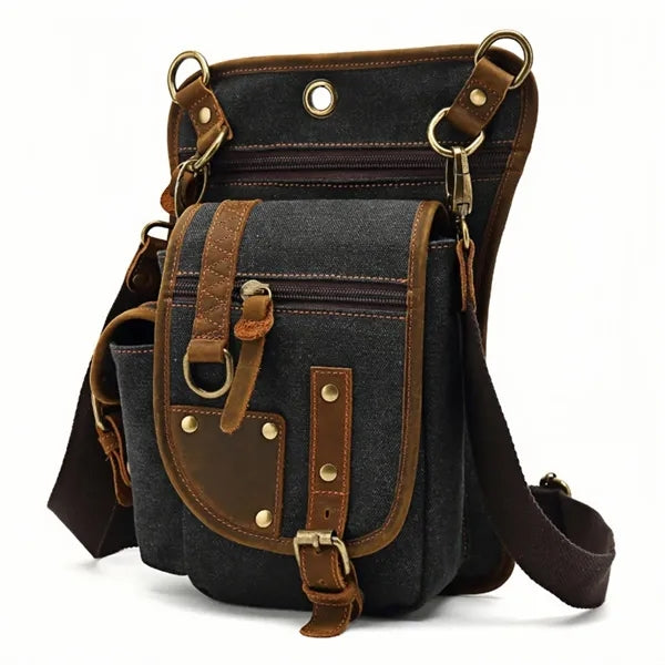 Canvas Drop Leg Bag Tactical Thigh Outdoor Waist Pack