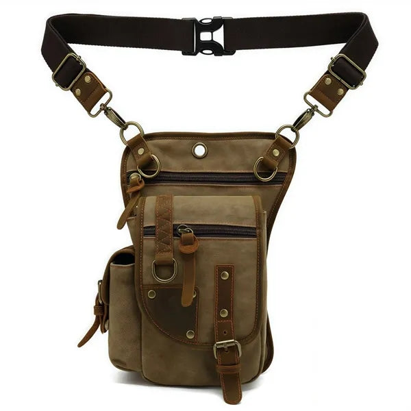 Canvas Drop Leg Bag Tactical Thigh Outdoor Waist Pack