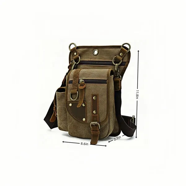 Canvas Drop Leg Bag Tactical Thigh Outdoor Waist Pack