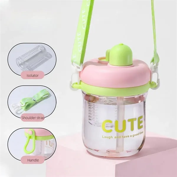 Kawaii Water Bottle Straw 22oz with Two Ways to Dinking