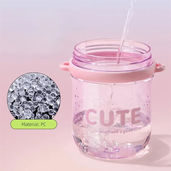 Kawaii Water Bottle Straw 22oz with Two Ways to Dinking