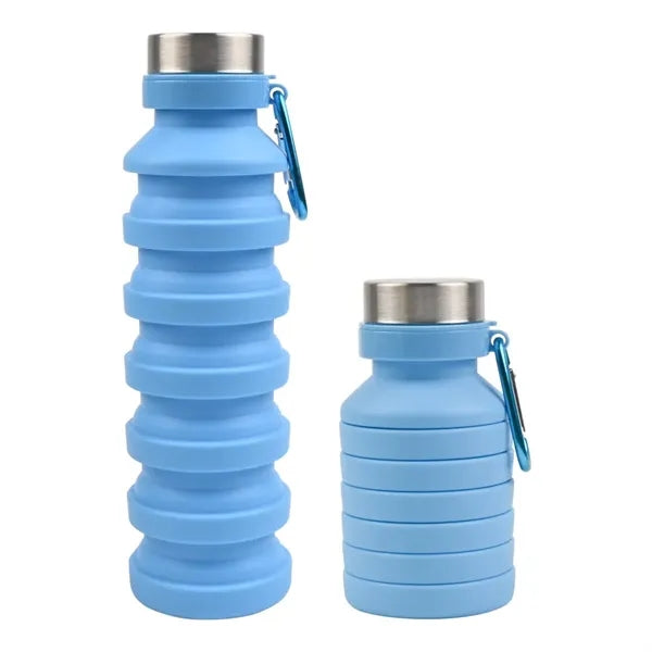 Silicone Collapsible Water Bottle with Carabiner