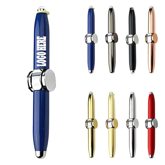 Fidget Spinner Rotating Stress Relief Metal LED Pen