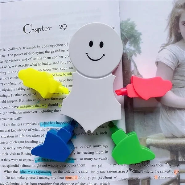 Creative Stationery Multifunctional Four-color Highlighter