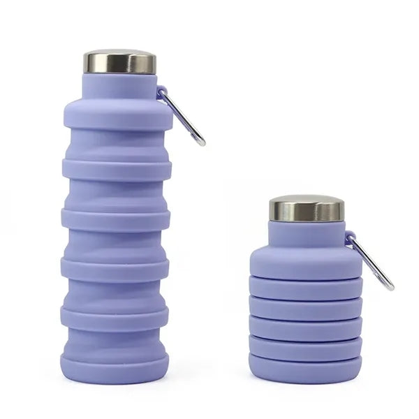Silicone Collapsible Water Bottle with Carabiner