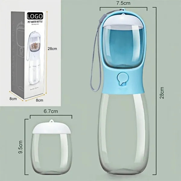 18.5oz 2-in-1 Portable Pet Water Bottle With Food Dispenser