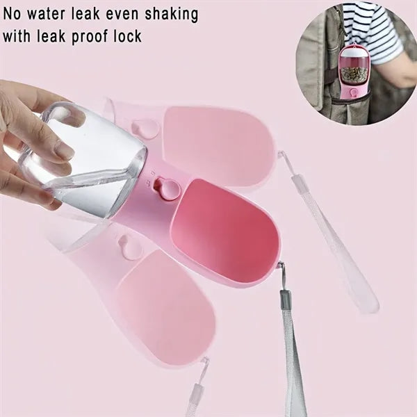 18.5oz 2-in-1 Portable Pet Water Bottle With Food Dispenser