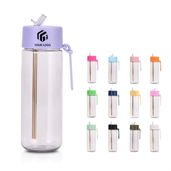 Leak-proof bpa-free 25oz sports water bottle with straw