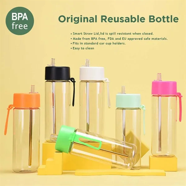 Leak-proof bpa-free 25oz sports water bottle with straw
