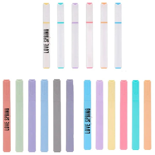 6-Piece Highlighter Set Logo Printed for Office School Use