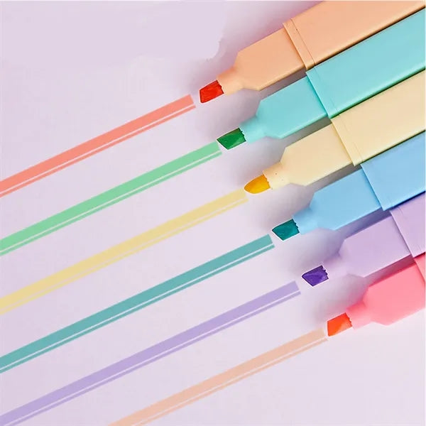 6-Piece Highlighter Set Logo Printed for Office School Use
