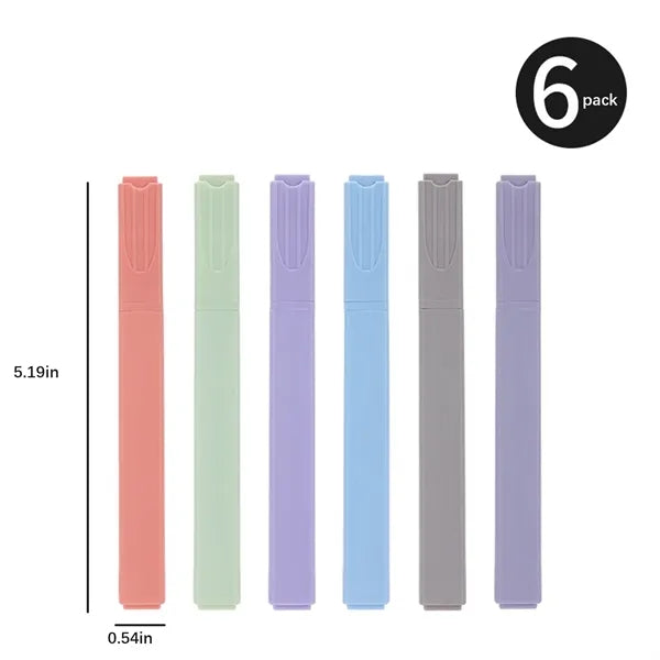 6-Piece Highlighter Set Logo Printed for Office School Use