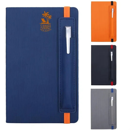 A5 Notebook with Pen Pouch Corporate Business Logo Printed