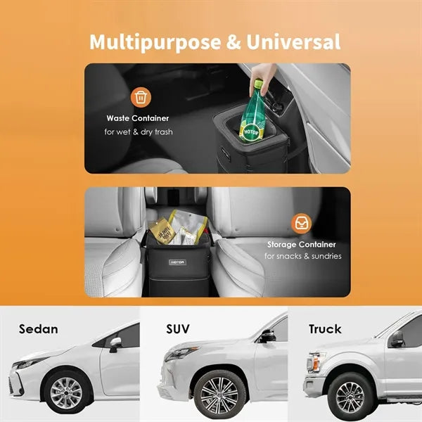 Car Leakproof Waterproof Multi Purpose Trash Can With Lid