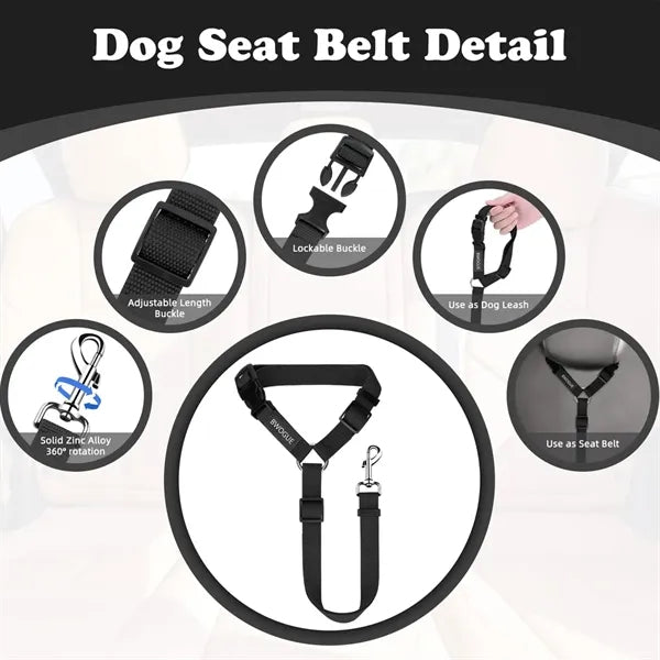 Car Headrest Adjustable Dog Cat Vehicle Safety Leash