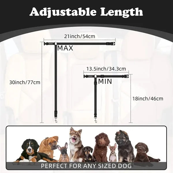 Car Headrest Adjustable Dog Cat Vehicle Safety Leash