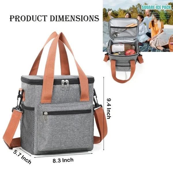 8-Can PEVA Cooler Bag w/ Adjustable Strap & Multiple Pockets