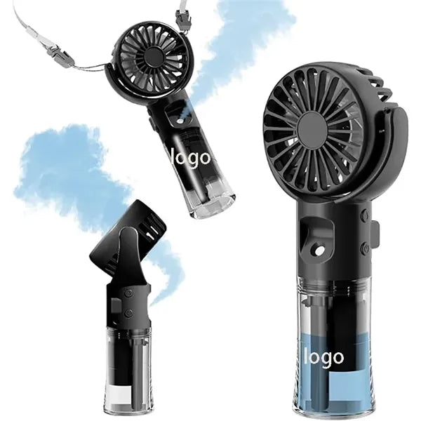 Adjustable Rotating Head ABS Spray Fan W/ Hanging Rope