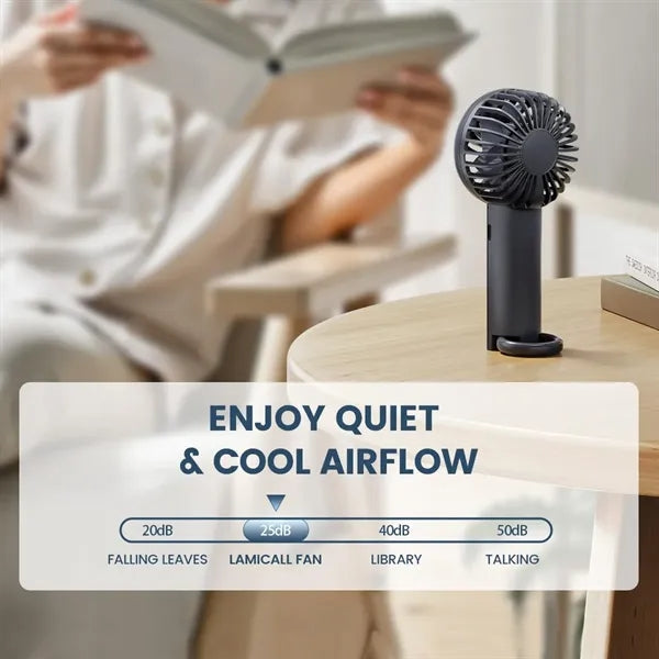 Mini Handheld Fan USB Rechargeable 3Speed Travel Outdoor