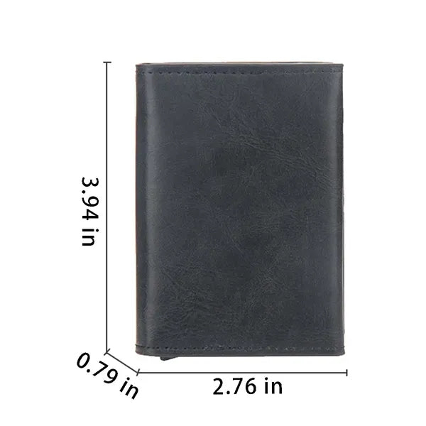Men gifts magnetic pop up card holder pu leather wallet