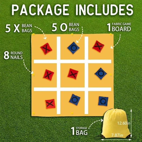 Outdoor indoor camping bean bag toss tic tac toe game set