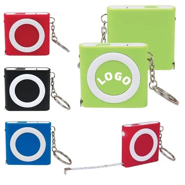 LED Tape Measure With Light And Keychain