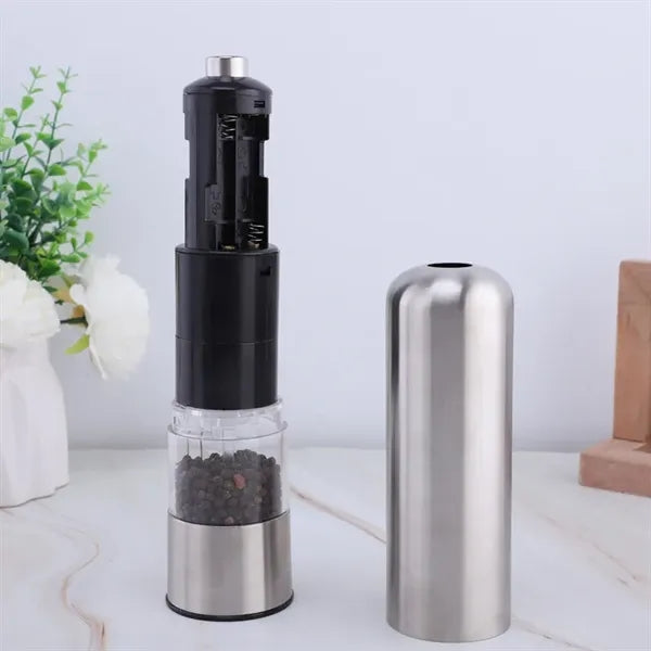 Electric Pepper Grinder Set Stainless Steel Battery Operated