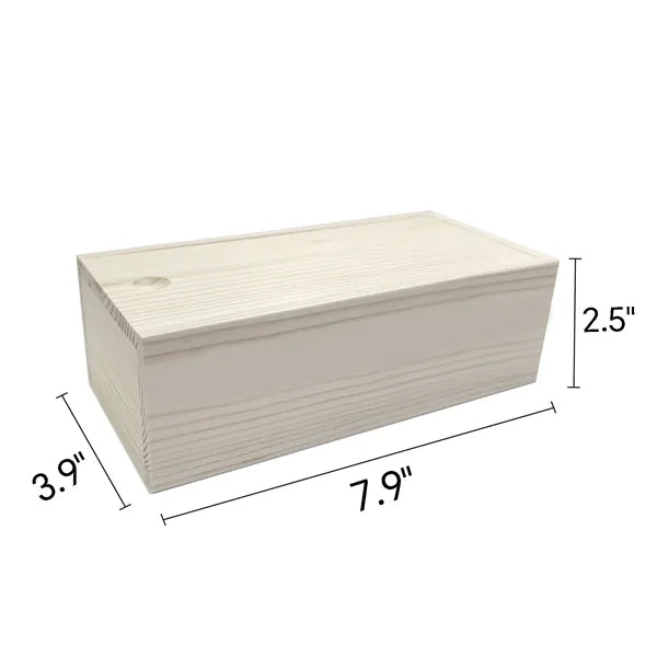 Unfinished Wood Storage Box With Slide Lid