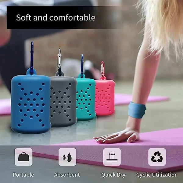 Summer Portable Silicone Case Cooling Towel