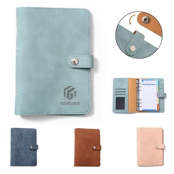 Portable soft PU leather A6 binder planner notebook