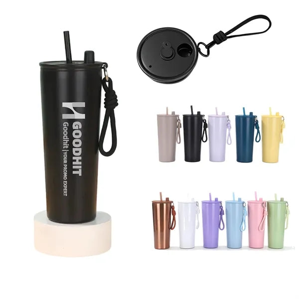 24oz Stainless Steel Insulated Tumbler With lid And Straw
