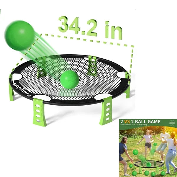 Foldable Mini Beach Volleyball Set With Net, Balls And Pump