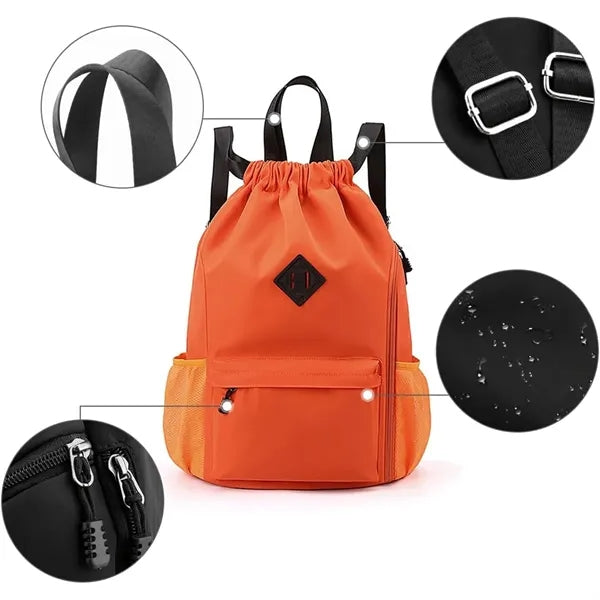 Waterproof Drawstring Backpack Travel Sports Gym Sack