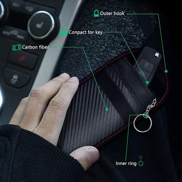 Carbon Fiber RFID Shield Key Pouch