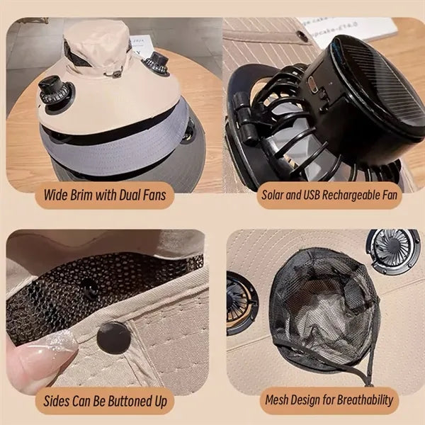 Sun Hat With 2 Solar Fan