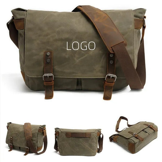 Laptop Messenger Bag for Mens14 Inch Waterproof Vintage