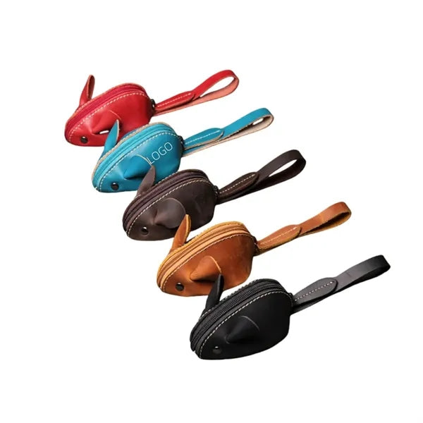 Genuine Leather Mouse Coin Purse Change Pouch Holder Cute